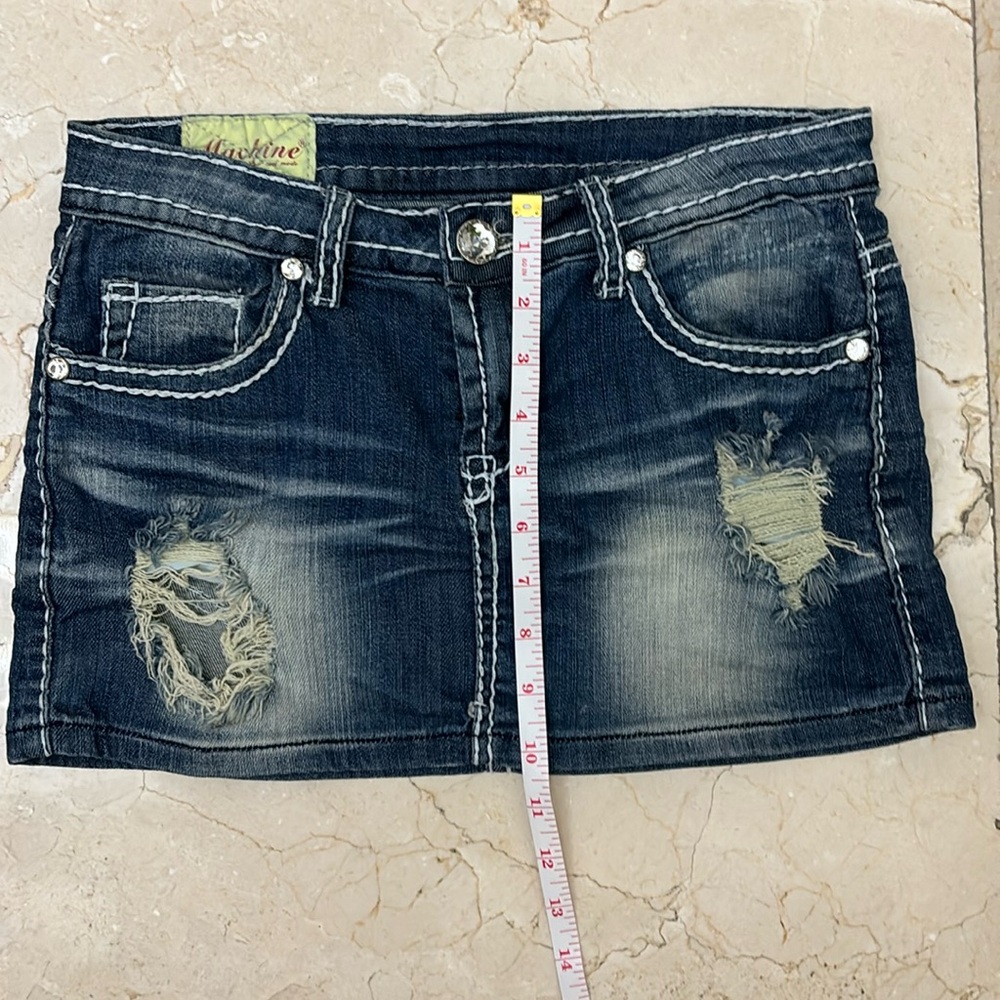 MACHINE Denim Mini Skirt Distressed 💋Sz: 28 💋Medium